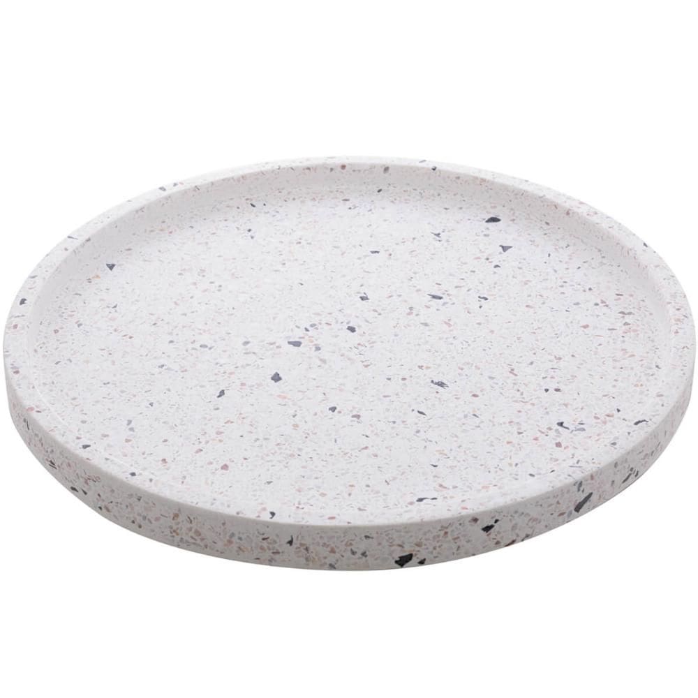 Bandeja Decorativa de Mármore Terrazzo 30cm Redonda Lyor Dec