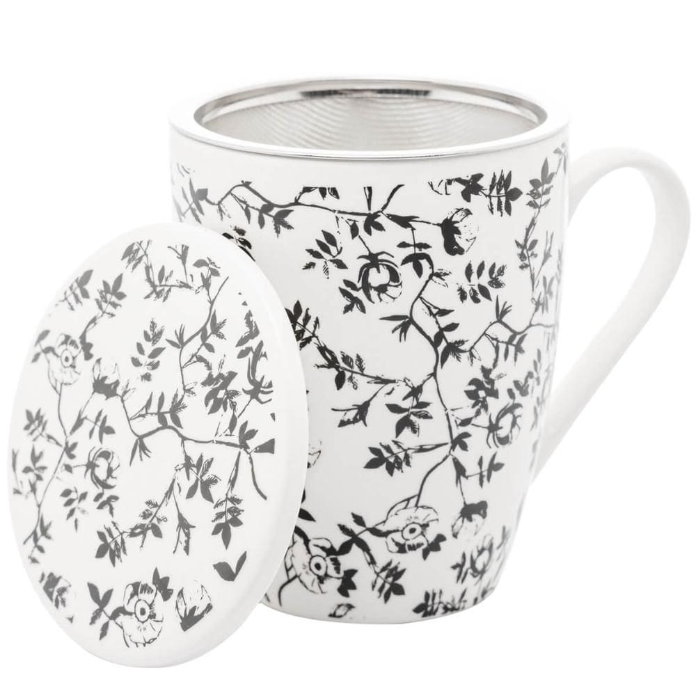 Caneca de Porcelana com Tampa e Filtro Lyor Xícara de Chá 31