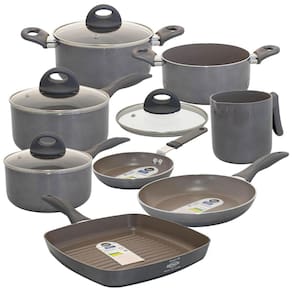 Jogo de Panelas Antiaderente Ceramic Life Smart Plus Cinza 8 Peças - Brinox