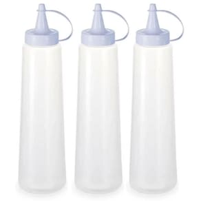 Kit 3 Bisnagas Plásticas Grandes 400ml para Molhos Maionese Plasvale Lanchonete Bar