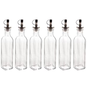 Kit 6 Garrafas de Vidro para Azeite ou Vinagre 270ml com Bic