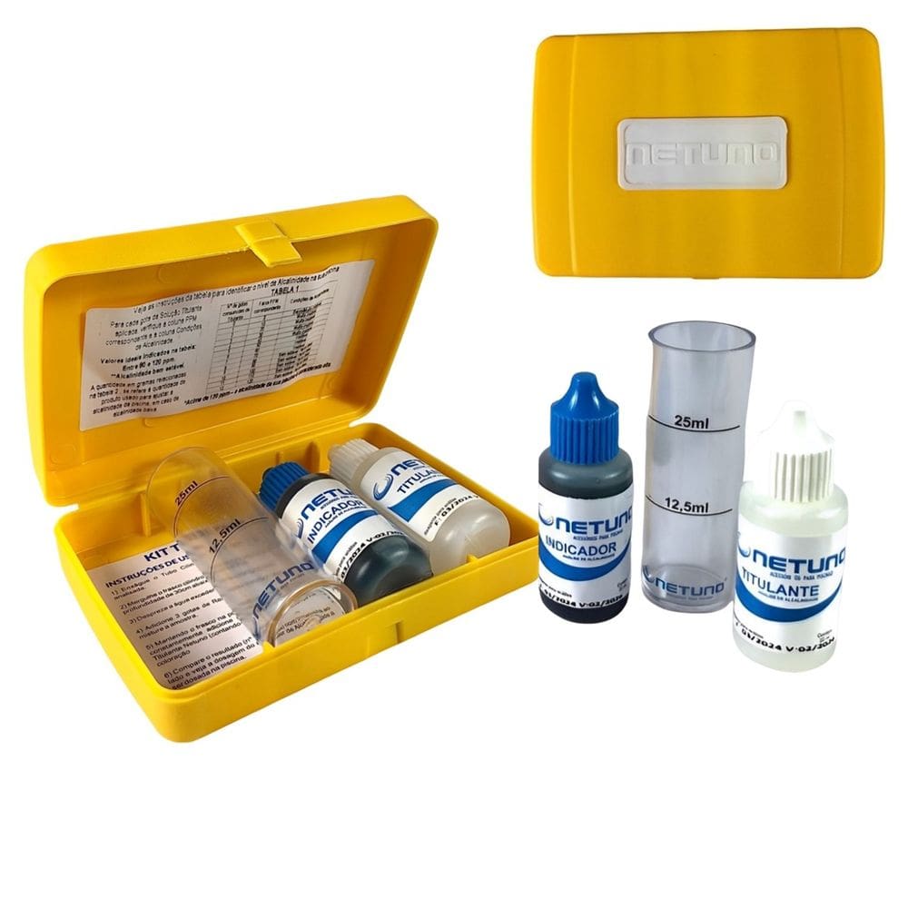Kit 2 Estojo Para Avaliação Teste De Alcalinidade Para Água Piscinas - Netuno