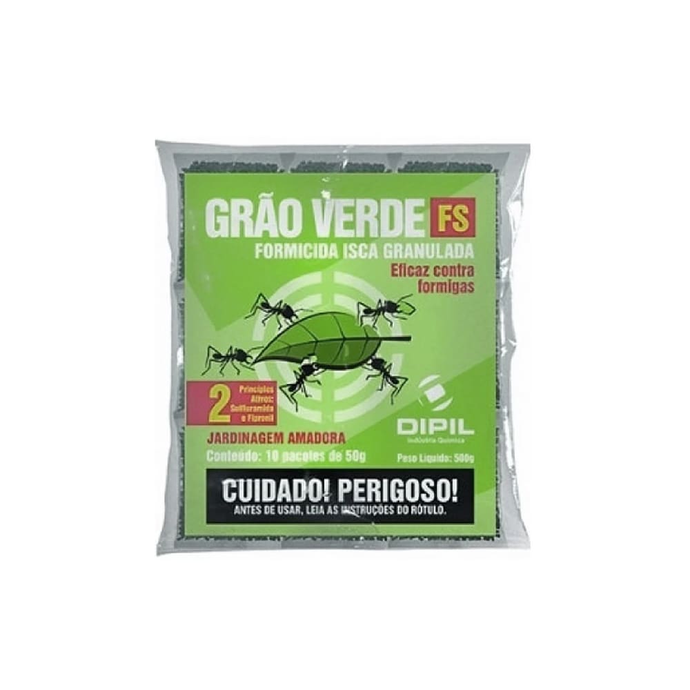 Isca Grão Verde Granulada Formiga Carregadeira Fs - 50gr - Dipil