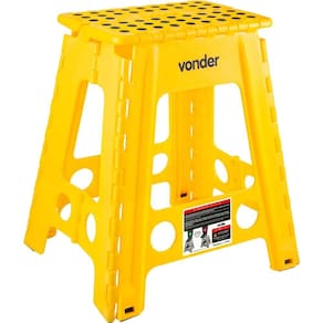 Banqueta plástica dobrável amarela altura 450 mm VONDER