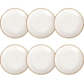 Conjunto 6 Pratos Rústicos Tramontina Rasos 28cm Porcelana M