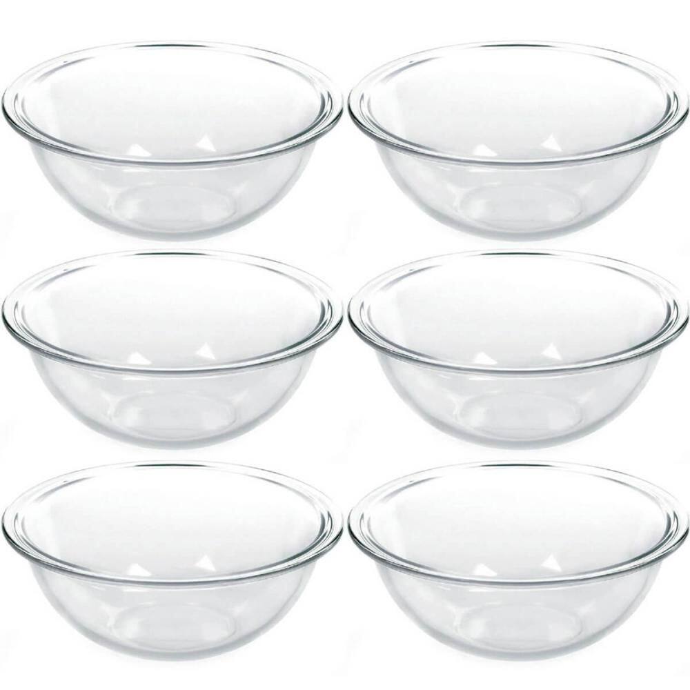 6 Tigela de Vidro Marinex Redondas 1,5L Potes Bowls Plus Ast