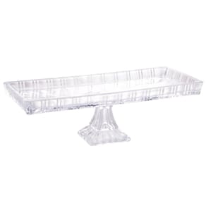 Travessa com Pé Boleira de Cristal 33x15x10cm Lyor Bandeja S