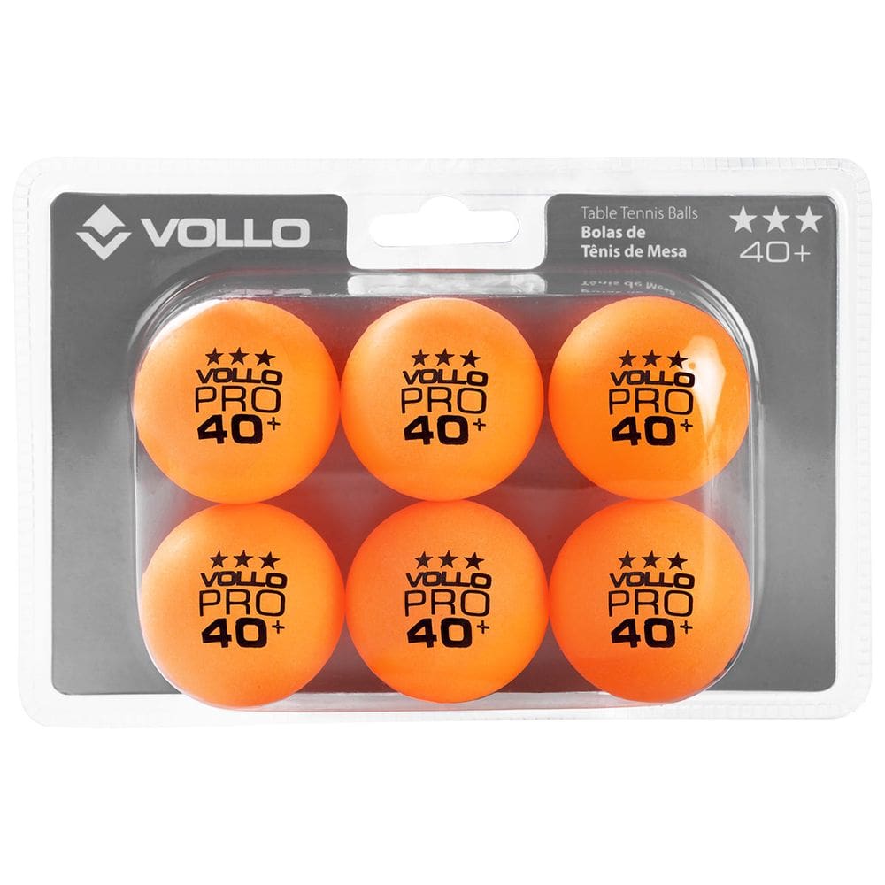Kit com 6 Bolas Resistentes 3 Estrelas para Prática Esportiva Tênis de Mesa Vollo