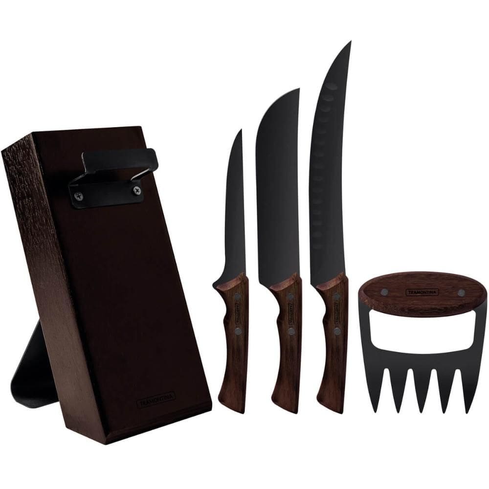 Kit para Churrasco Tramontina Black 5pçs Facas 6` 8` 10` Gar