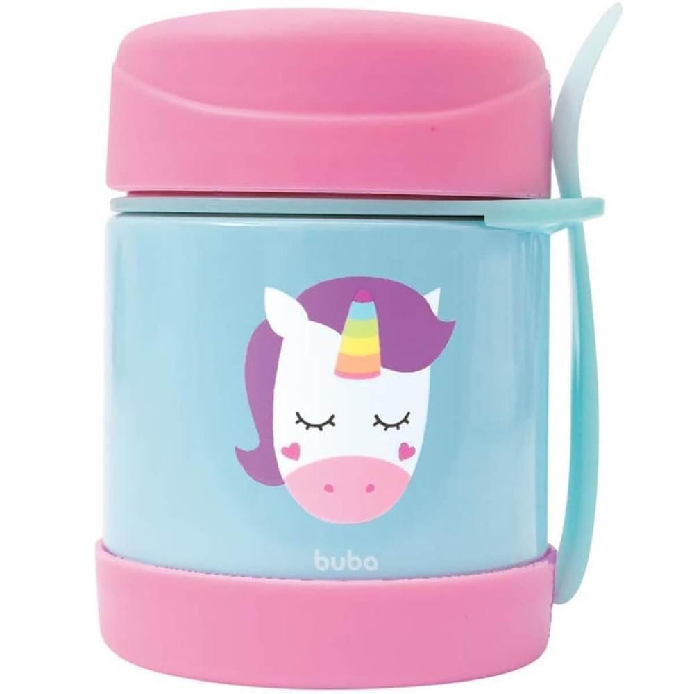 Pote Térmico Infantil Buba 320ml Inox com Garfo Unicórnio An