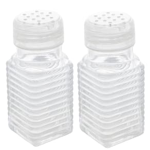 2 Potes Lyor 80ml Temperos Quadrado de Vidro Saleiro Pimente