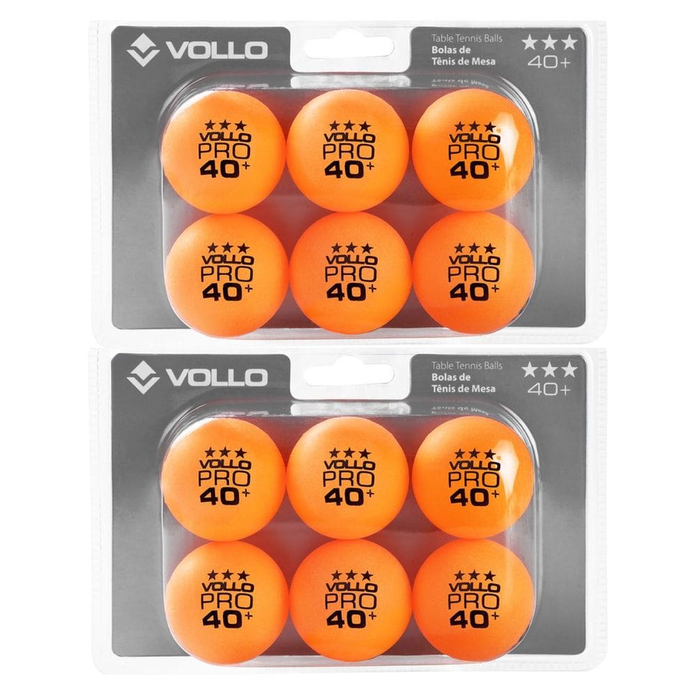 Kit com 12 Bolas para Tênis de Mesa Ping Pong 3 Estrelas Profissional Amador Vollo