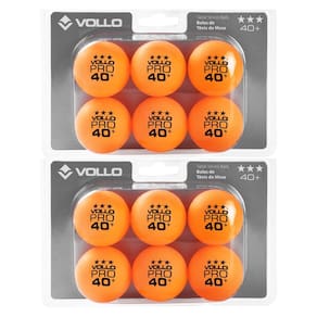 Kit com 12 Bolas para Tênis de Mesa Ping Pong 3 Estrelas Profissional Amador Vollo