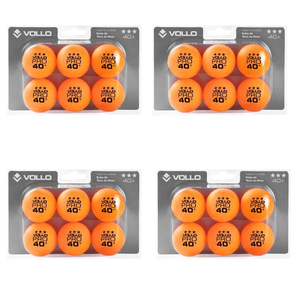 Kit com 24 Bolas para Tênis de Mesa Ping Pong 3 Estrelas Profissional Amador Vollo
