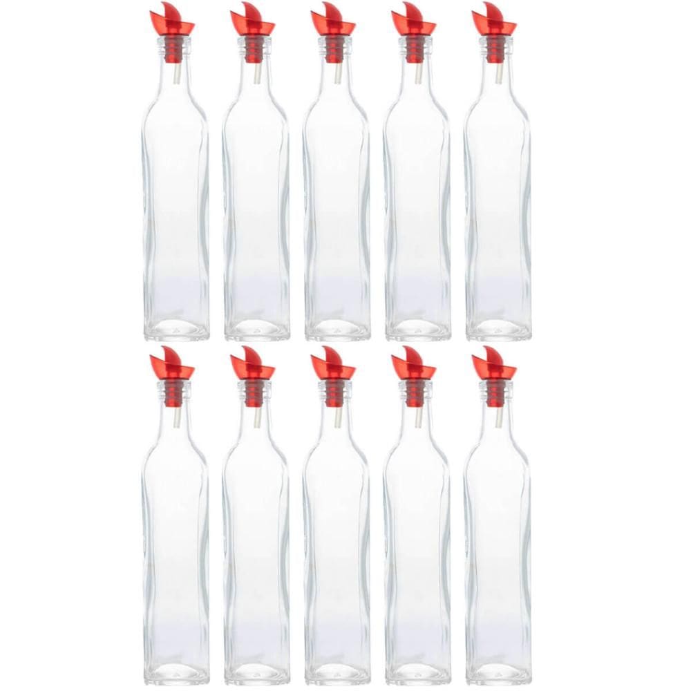 10 Garrafas Porta Azeite ou Vinagre 510ml com Dosador Restau