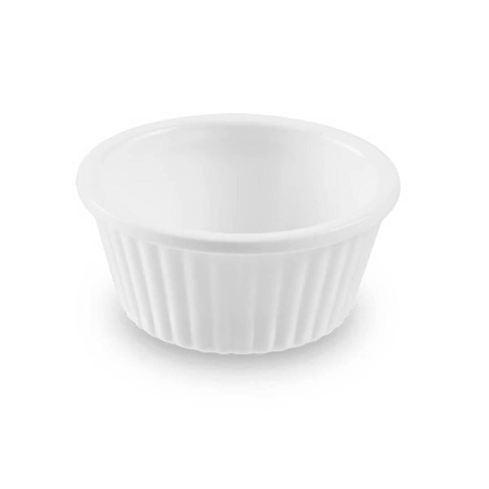48 Ramekins Canelado Melamina 30ml Branco para Molhos Maione