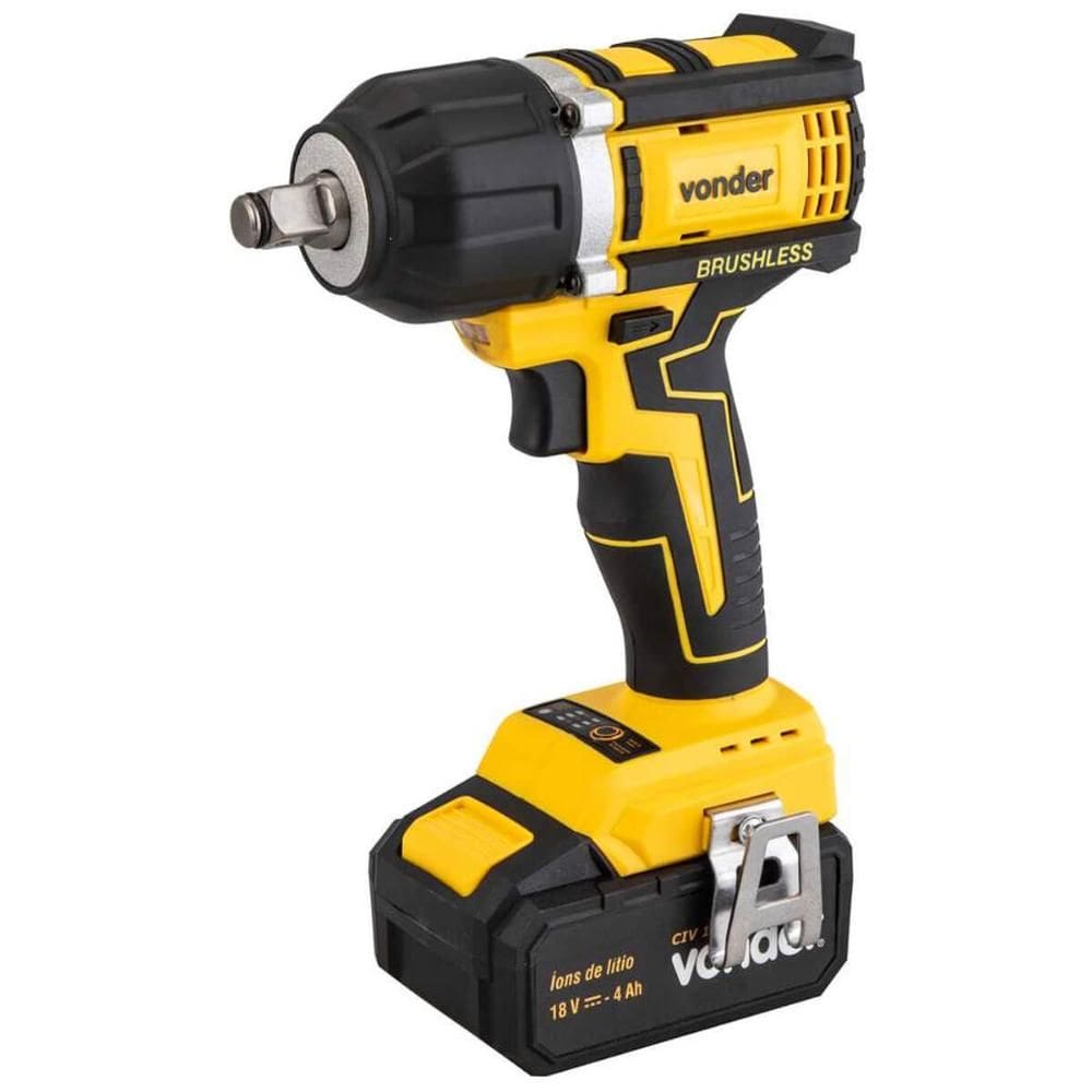 Chave de Impacto Bateria 18V Encaixe de 1/2" Carregador Bivo