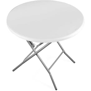 Mesa dobrável redonda 80 cm branca VONDER