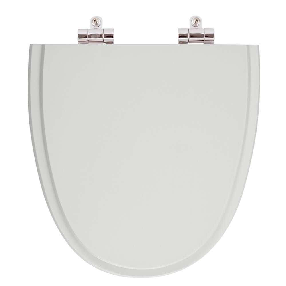 Assento Sanitário Poliester Soft Close Up Cinza Prata para vaso Celite