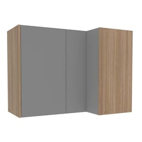 Armário Aéreo p/ Cozinha Campanele Canto Reto c/ 2 Portas 90cm Castanho/Cinza - Politorno