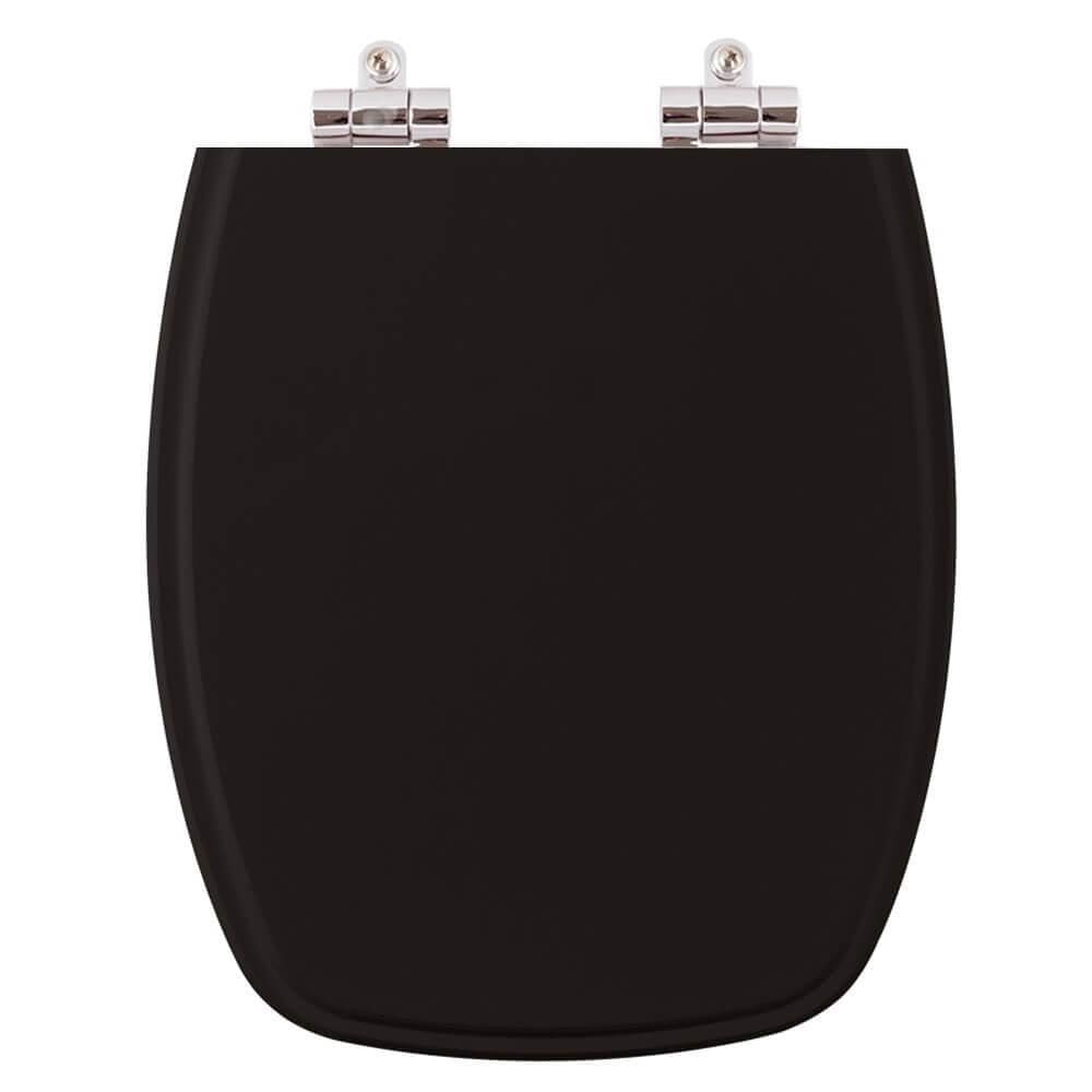 Assento Sanitario Poliester Com Amortecedor Stylus Preto Para Vaso Celite