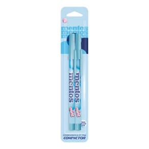 Caneta Esferografica Pop 0,7 Mm Mentos Azul Blister Com 2