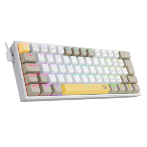 Teclado Mecanico Gamer Fizz Rgb Amarelo Branco E Cinza Switch Marrom