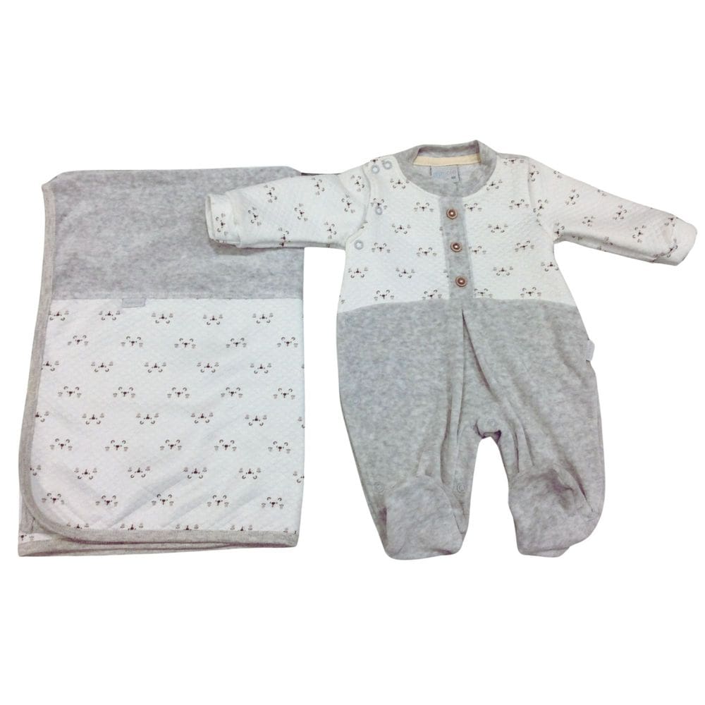 Saida Maternidade Plush Fem Miniclo Off e Cinza