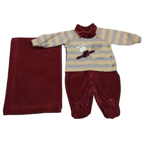 Saida Maternidade Plush masc Le Bhua Vinho e caqui