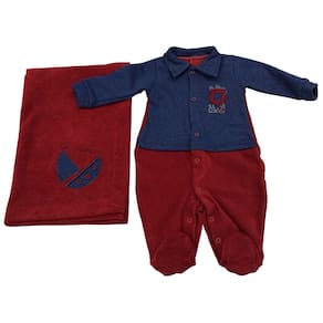 Saida Maternidade Plush masc Le Bhua Vermelho e azul