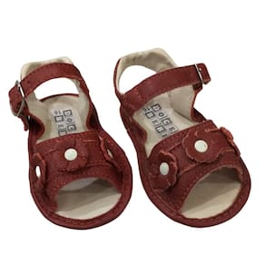 Sandália de Couro fem infantil Doce bebê Vermelho