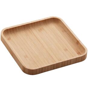 Bandeja de Bambu Square Lyor 17x17cm Prato Pequeno Quadrado