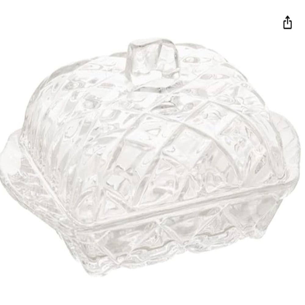 Manteigueira de Cristal Tress 17cm x 10,5cm x 8cm - Lyor