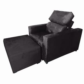 Poltrona Sofa Amamentação Retrátil e Reclinável Veneza + Puff Bella Preto