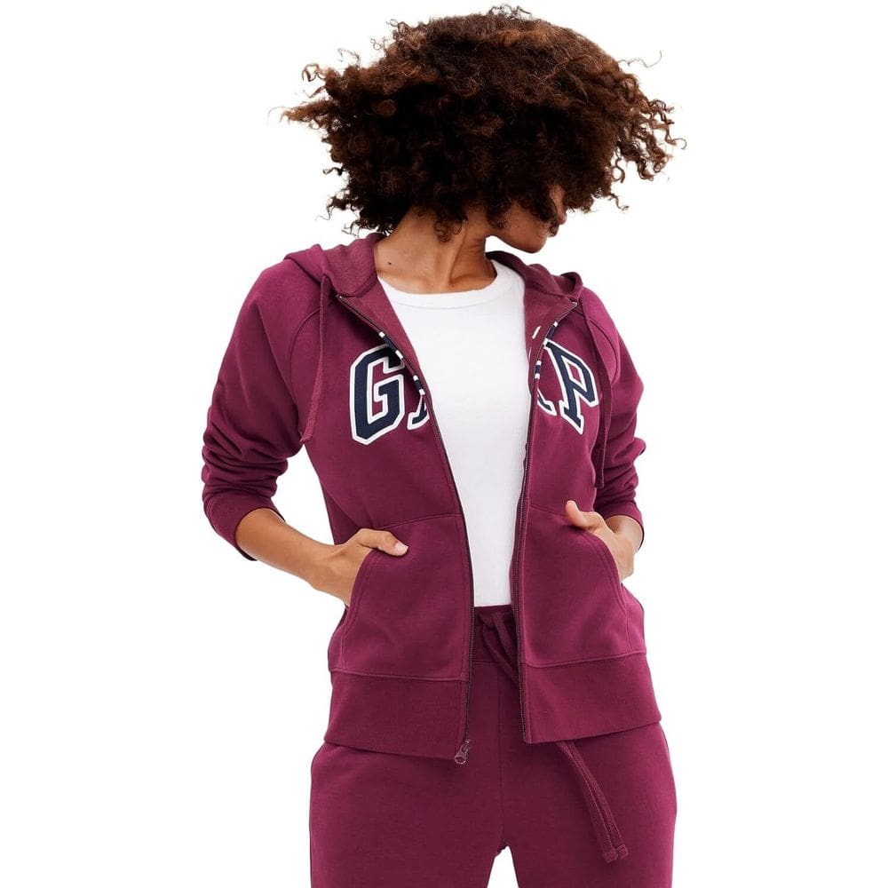 Blusa De Moletom Gap Logo Bordado Roxa