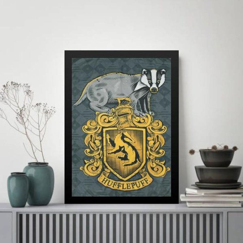 Quadro Decorativo Brasão Hufflepuff 24X18Cm