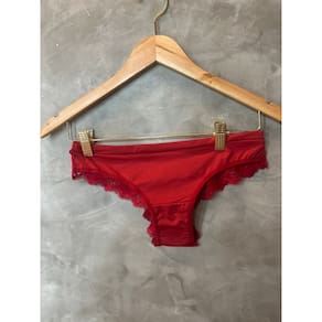 Calcinha sensual em renda Fio cor Vermelha Plus Size