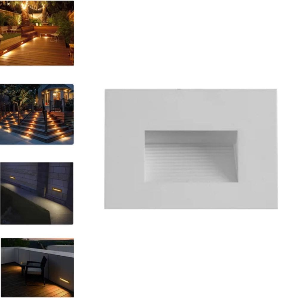 7 Balizador Led 4x2 Deitada De Embutir 2W Luz Branco Quente