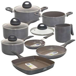 Conjunto de Panelas Antiaderente Ceramic Life Smart Plus Cinza 8 Peças - Brinox