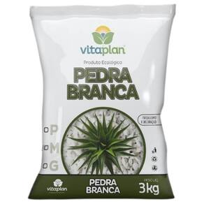 Pedra Decorativa Brita Branca Pequena (3kg) VITAPLAN