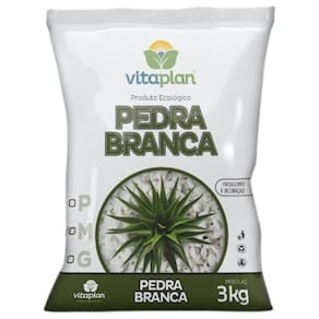 Pedra Decorativa Brita Branca Grande (3kg) VITAPLAN