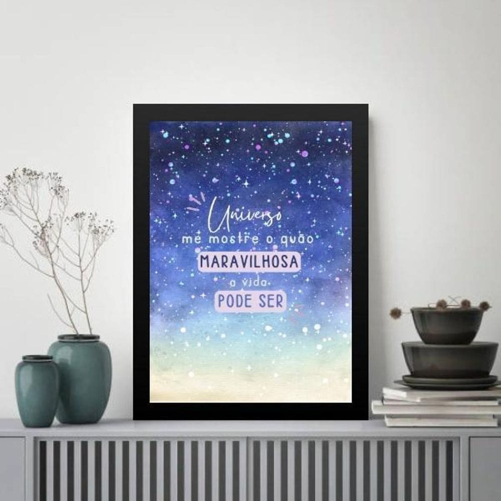 Quadro Lei Da Atração - Vida Maravilhosa 24X18Cm - Com Vidro