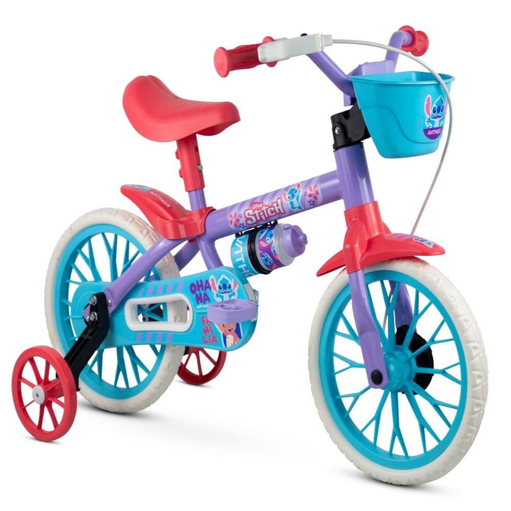 Bicicleta Aro 12 Com Rodinhas Do Stitch Bike Nathor Disney