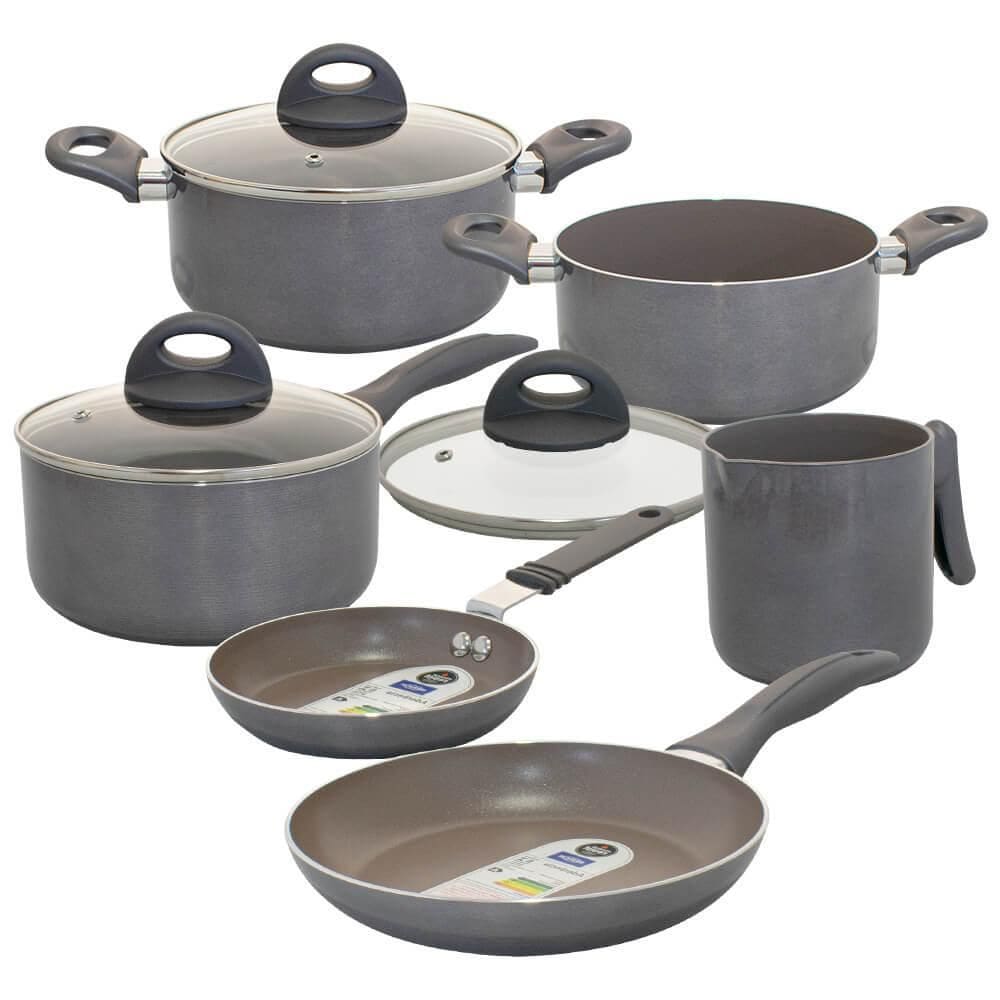 Conjunto de Panelas Antiaderente Ceramic Life Smart Plus Cinza 6 Peças - Brinox