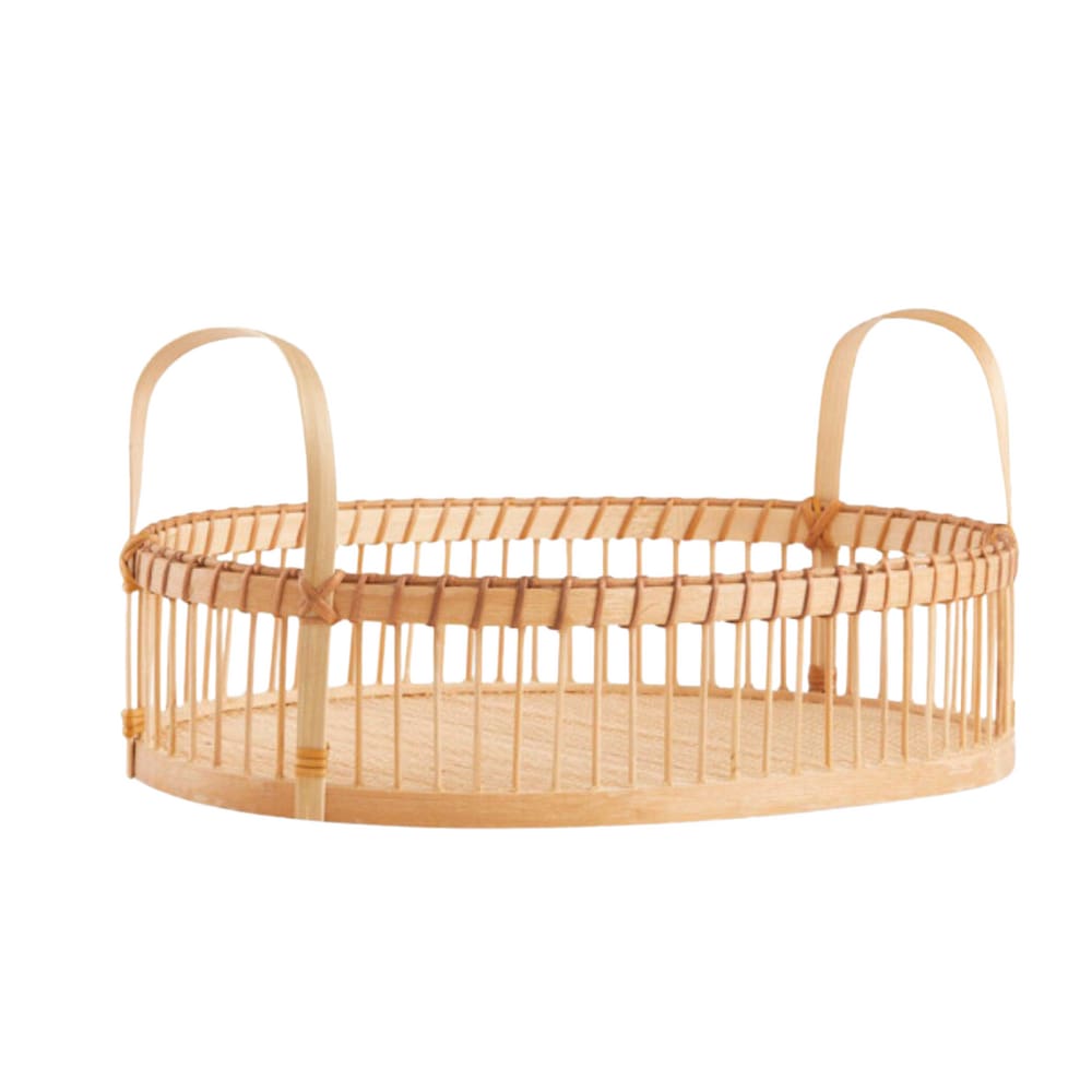 Bandeja Oval Em Bambu Mart 40x30cm