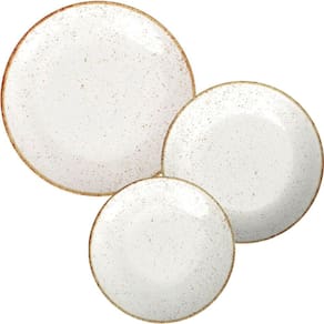 Conjunto 12pçs Pratos de Porcelana Tramontina Rústico Marrom