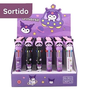 Caneta 10 Cores Kawaii Sanrio Kuromi