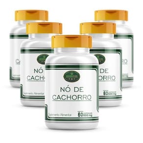 Kit 5 Potes Nó De Cachorro 100% Natural Cáps 500Mg - Karajá