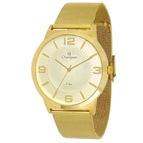 Relógio Champion S-Line Cn21005X Slim Dourado Mostrador