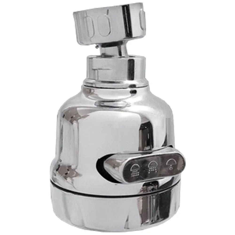 Bico Articulado Arejador De Torneira Com Botão 3 Jatos Prata